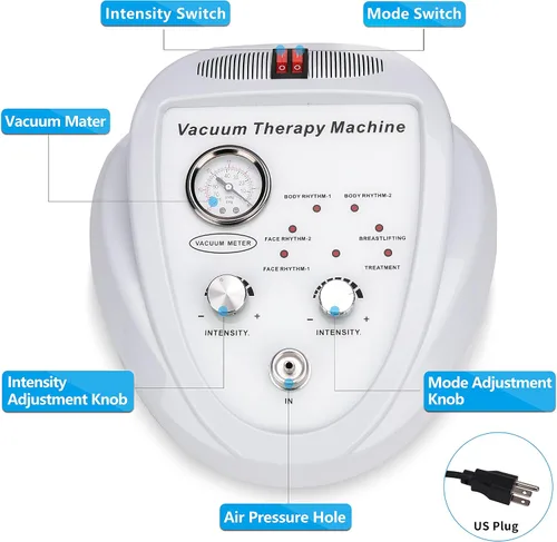 Vista 7 de Máquina de Terapia al Vacío Titoe Multifuncional 0-75cmHg con Ventosas, Máquina de Succión Ajustable con 6 Modos, 30 Ventosas y 3 Bombas