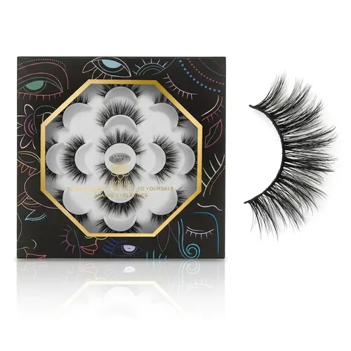 Vista 16 de Pestañas postizas naturales de visón 6D, aspecto dramático, pestañas postizas esponjosas, extensión de maquillaje, pestañas largas hechas a mano