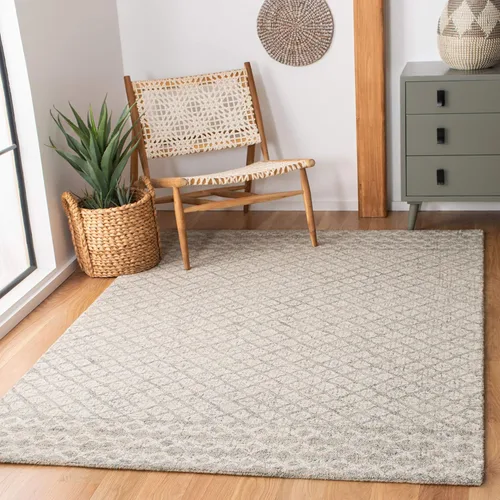 Vista 17 de SAFAVIEH Abstract Collection - Alfombra decorativa, 2 x 3 pies, azul y marfil, lana hecha a mano, ideal para zonas de alto tráfico en entrada, sala