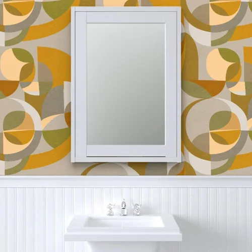 Vista 9 de Spoonflower Mid Century Modern Pre-Pasted Removable Wallpaper Sample 12" x 24" Era 1950S 1960S Look Water-activated, simple to install and