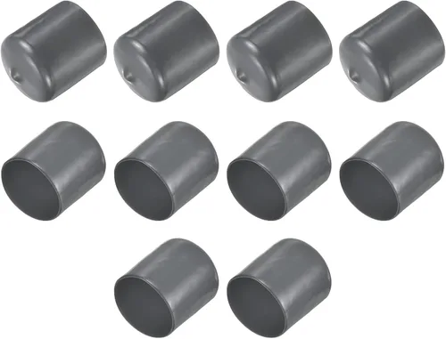 Vista 43 de uxcell 10 tapas de goma para extremos de 0.591 in de identificación, tapa de extremo redondo, protectores de rosca de tornillo, color negro