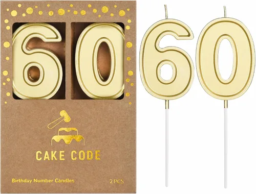 Vista 9 de Velas de cumpleaños de oro Roma de 2.76 pulgadas, velas de números dorados, velas de números de pastel, celebración de fiesta