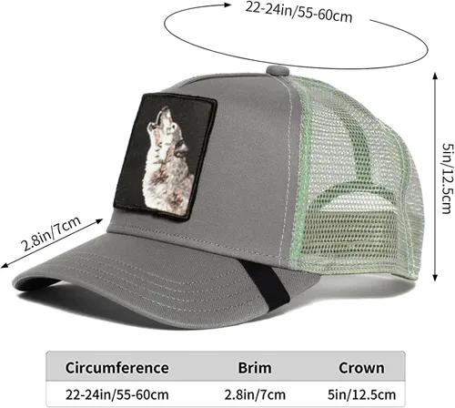 Vista 5 de Gorra de béisbol unisex de malla con parche cuadrado para mujer y hombre