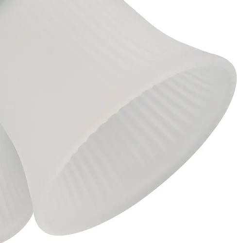 Vista 3 de Kit de luces LED para ventilador de techo con tres luces, acabado blanco con vidrio acanalado esmerilado