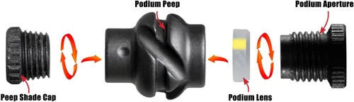 Vista 2 de Specialty Archery Podium Peep Negro