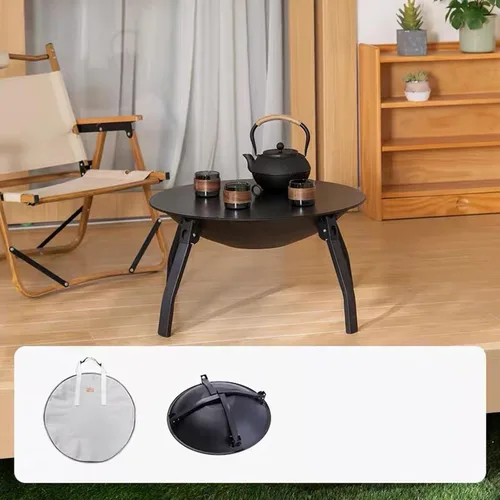 Vista 3 de Estufa de campamento plegable portátil compacta pozo al aire libre eficiente durabilidad de quema de madera para mochileros picnic estufa