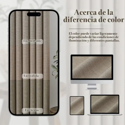 Vista 5 de Cortinas de lino extra anchas de 70 pulgadas de largo y 96 pulgadas Abedul Burlywood