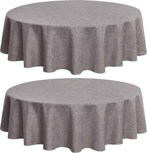 Vista 29 de Fitable - Mantel cuadrado de lino sintético resistente a las arrugas, tela neutral, para mesa de interior o exterior, para cocina o comedor