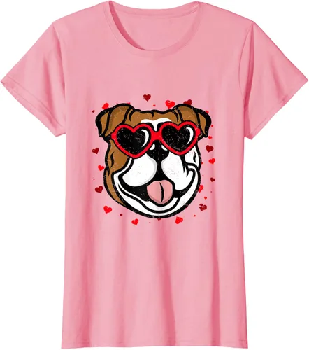 Vista 11 de Bulldog Valentine - Camiseta para amantes de las gafas de sol para perros, Negro