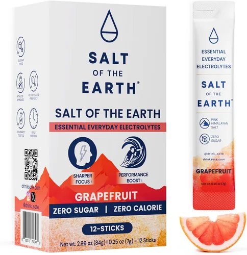 Vista 16 de Salt of the Earth Electrolito de alta calidad sin azúcar – Hecho con sal rosa del Himalaya – Paquetes de polvo de hidratación Ingredientes premium
