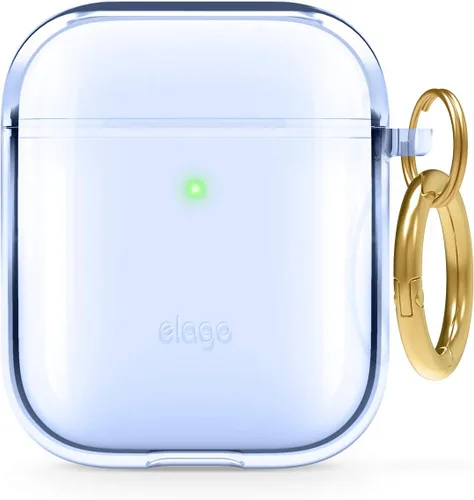 Vista 13 de Elago - Funda con llavero para audífonos AirPods 1 y 2 de Apple Transparente