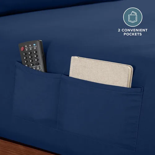 Vista 4 de Bare Home Sábana bajera ajustable individual – Doble bolsillo – Microfibra 1800 Premium – Ultra suave sin arrugas – Bolsillo profundo