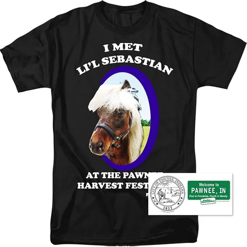 Vista 2 de Popfunk Classic Parks and Rec Lil Sebastian T Shirt & Stickers