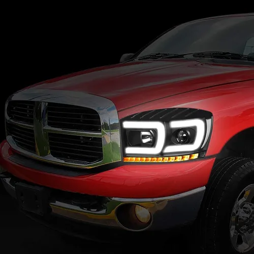 Vista 7 de DNA MOTORING HL-HPL-RM06-G2-BK-CL1 Faros proyectores de secuencia de señal LED 3D dual DRL Compatible con Dodge Ram 1500 modelos 2006-2008/Dodge Ram
