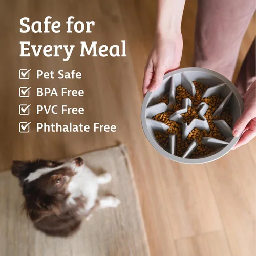 Vista 3 de Leash Boss Tazones de Alimentación Lenta para Perros - 1.5 Tazas, Cuenco de Comida para Perros Tipo Rompecabezas con Orificios de Alimentación, Se