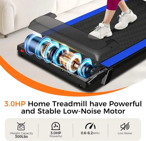 Vista 2 de Aiteid Treadmill with Incline,3.0HP Small Treadmills for Home,Portable Electric Treadmill with Handles,Lightweight Walking Pad,Compact Running