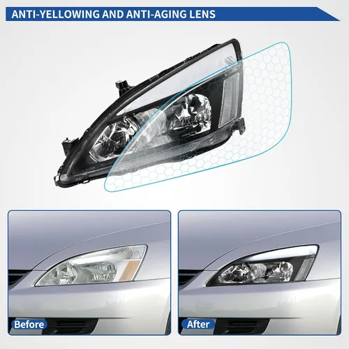 Vista 3 de oEdRo Switchback - Conjunto de faros delanteros LED compatibles con Accord 2003 2004 2005 2006 2007 DRL, par de repuesto con carcasa negra