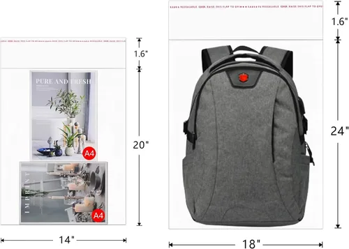 Vista 5 de Bolsas de celofán adhesivas resellables de 14 x 20 pulgadas, 100 bolsas de celofán autoadhesivas, bolsas de ropa transparentes para ropa, camisetas