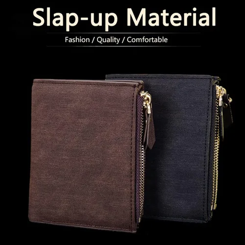 Vista 6 de TAUFE Men's Wallets, Men Wallet Solid Soft PU Coin Purse Card Holder Short Wallets Slim Wallet for Men
