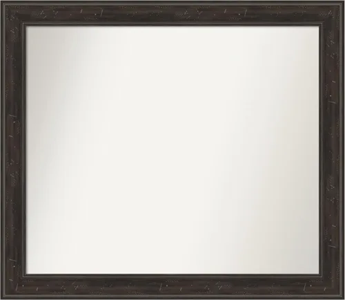 Vista 33 de Amanti Art Espejo de baño marrón para sobre el fregadero, 24 x 24 pulgadas, espejo de tocador cuadrado marrón Caleb, marco de madera rústica