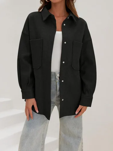 Vista 6 de MEROKEETY Chaqueta de manga larga con botones y bolsillos para mujer 2023