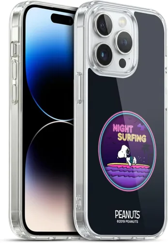 Vista 103 de Head Case Designs Funda de gel suave con licencia oficial de Peanuts Tropical Surf Snoopy Aloha Disco compatible con Apple iPhone 13 Mini Surf