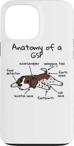 Vista 23 de iPhone 13 Anatomía de una funda de perro puntero alemán de pelo corto