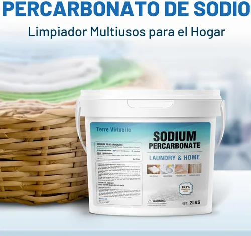 Vista 2 de Percarbonato de sodio 2 libras - Polvo blanqueador de oxígeno y refuerzo de ropa - Limpiador multiusos para eliminar manchas, blanqueamiento