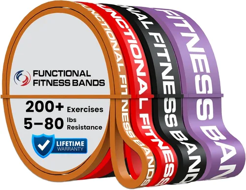 Vista 5 de Rubberbanditz Juego de 3 bandas de asistencia para dominadas por Functional Fitness. Bandas de entrenamiento de resistencia y asistencia resistentes