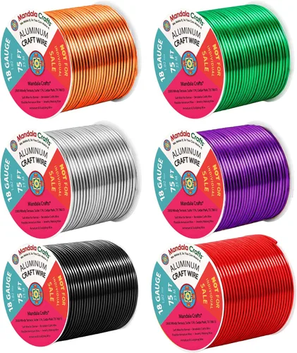 Vista 37 de Mandala Crafts - Alambre de aluminio anodizado de calibre 22 para hacer joyas - 137.2 m de alambre flexible surtido y coloreado - Doble para bonsái