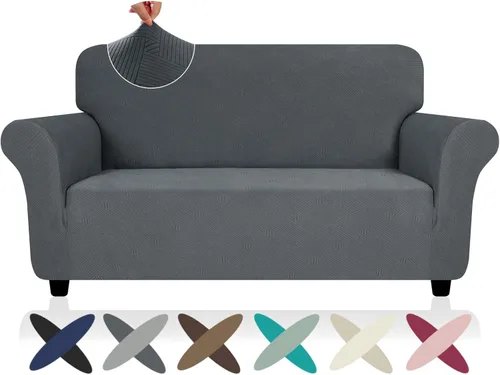 Vista 61 de ZNSAYOTX Funda súper elástica para silla (30"-47"), nuevas fundas de silla a rayas para sala de estar, aptas para perros y mascotas, protector