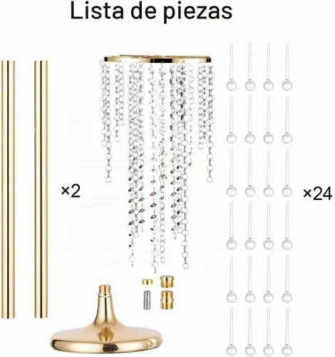 Vista 8 de Jarrones de boda altos para centros de mesa: oro, 39.4 pulgadas, 2 Dorado