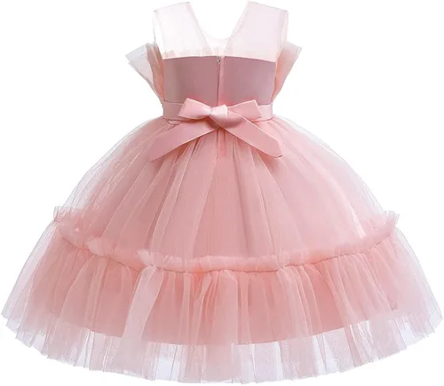 Vista 3 de 6M-9T - Vestido de baile con volantes para bebés y niñas, vestidos de encaje