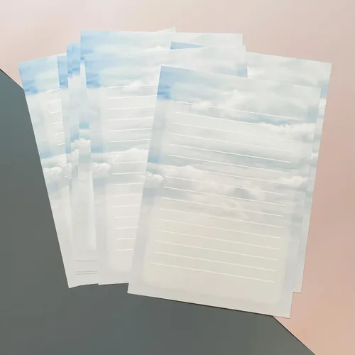 Vista 8 de Juego de papel de papelería y sobres, 40 papeles de papelería forrados para escribir cartas y 20 sobres a juego, papeles de escritura de letras