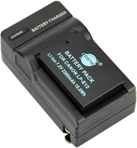 Vista 5 de DSTE Paquete de 2 adaptadores de batería LP-E12 y cargador de viaje y coche compatibles con Canon EOS M, EOS M2, EOS M10, EOS M50, EOS M50 Mark II