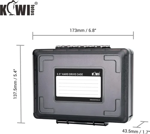Vista 7 de KIWIFOTOS 3.5 Inch HDD Shockproof Rugged Hard Disk Drive Protective Case