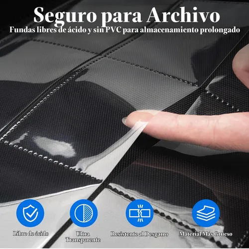 Vista 4 de Carpeta prémium de 9 bolsillos para tarjetas de 360 tarjetas, carpeta de tarjetas comerciales Fabmaker PU Sturdy Card Collection Album