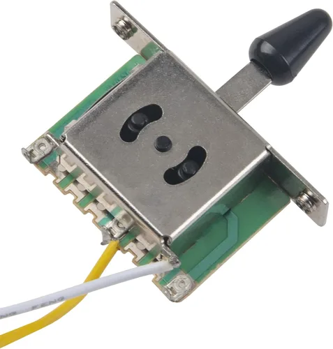 Vista 3 de Juego de arnés de cableado de guitarra Yootones con cable de 500 K, juego de arnés de cableado con interruptor de 3 vías con 6.35 salidas/perillas