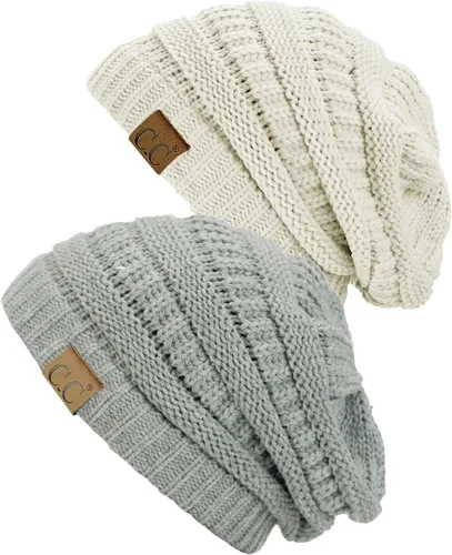 Vista 40 de Gorro a la moda de tejido suave abultado, cálido y elástico de C.C