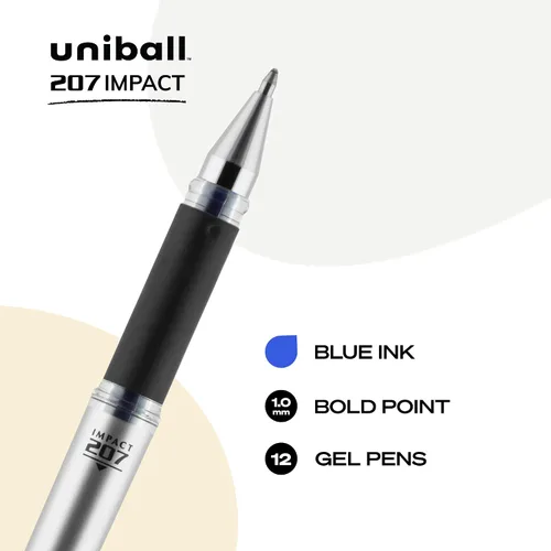 Vista 2 de Uniball 207 - Bolígrafos de gel de impacto, paquete de 144-0.039 pulgadas, bolígrafos de punta gruesa, suministros escolares y de oficina