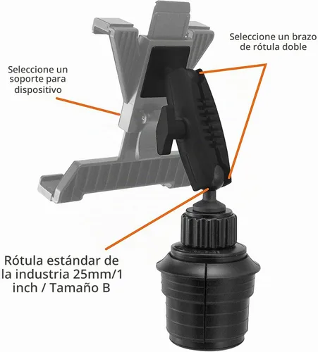 Vista 5 de iBOLT Soporte de portavasos personalizado: selecciona tu dispositivo/longitud de brazo