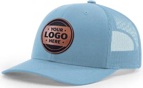 Vista 14 de Sombrero de parche de cuero de camionero personalizado grabado con láser