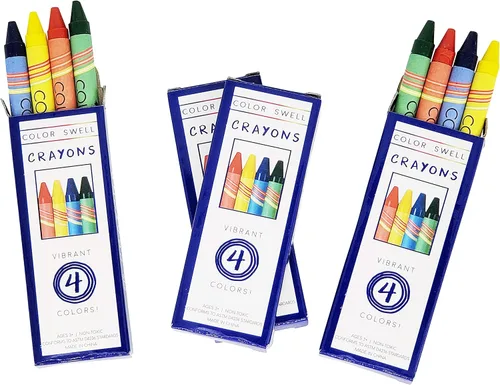 Vista 4 de Color Swell Paquete de 4 crayones a granel – Paquetes de crayones de restaurante – 50 paquetes de 4 crayones por paquete (200 crayones en total)