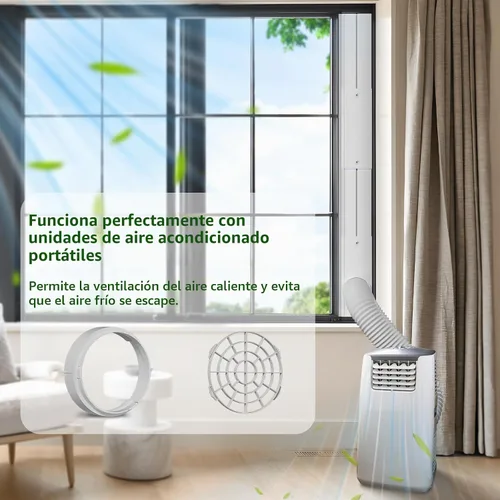 Vista 6 de Kit de ventana de ventilación para secadora, apto para conductos de 4 pulgadas y manguera de CA de 5.9 pulgadas para ventana corredera