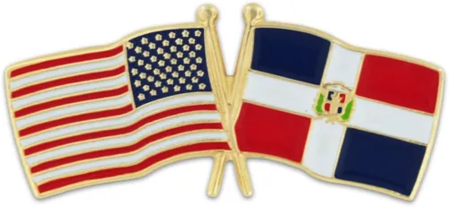 Vista 115 de PinMart Pin de solapa esmaltado con bandera de la amistad cruzada de Estados Unidos y el mundo