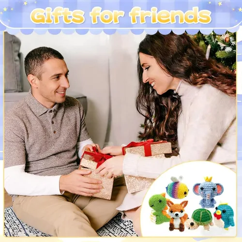 Vista 5 de OLHKYN Kit de Ganchillo de 6 Piezas para Principiantes, Manualidades DIY 2025 para Adultos y Niños, Gran Regalo para Amantes del Ganchillo, Kits