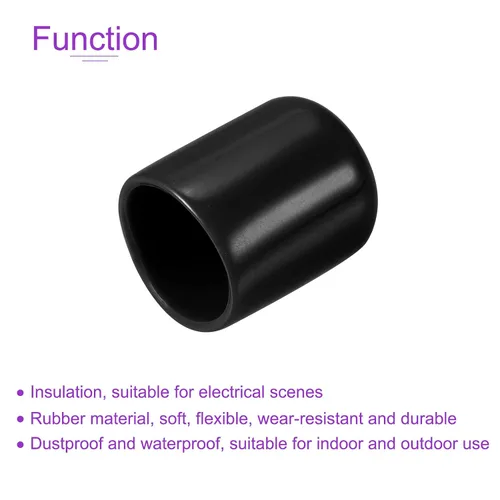 Vista 5 de DMiotech Paquete de 100 protectores de rosca de tornillo negros de 1/2 pulgada de identificación, tapas de goma para pernos de tornillo, tubería