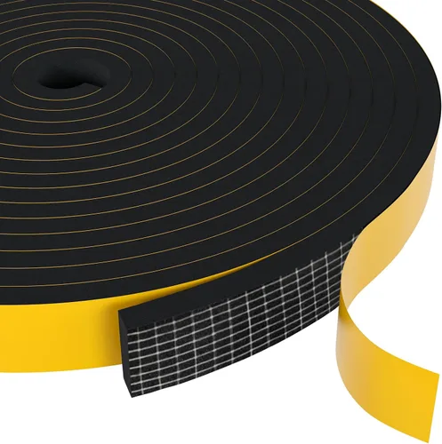 Vista 9 de Cinta aislante de espuma Egofix, burletes para puertas y ventanas, cinta adhesiva de espuma negra resistente al clima para puerta corrediza, marco