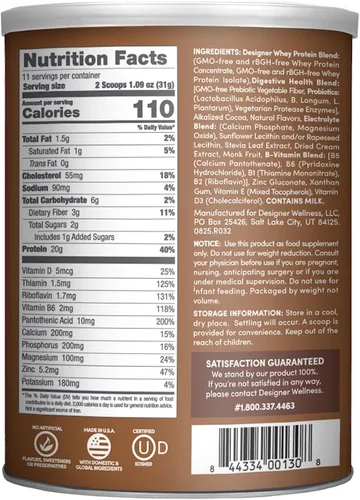 Vista 6 de Polvo de proteína de suero 100 % premium de Designer Protein, 1020W130, 1, 1