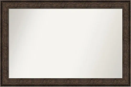 Vista 380 de Amanti Art Espejo de pared personalizado no biselado (25 x 25 pulgadas), marco de bronce acentuado, varios tamaños personalizados, espejo de baño